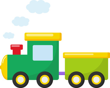 卡通儿童玩具小火车矢量元素