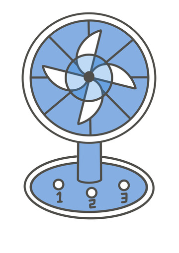 蓝色清新桌面电风扇元素