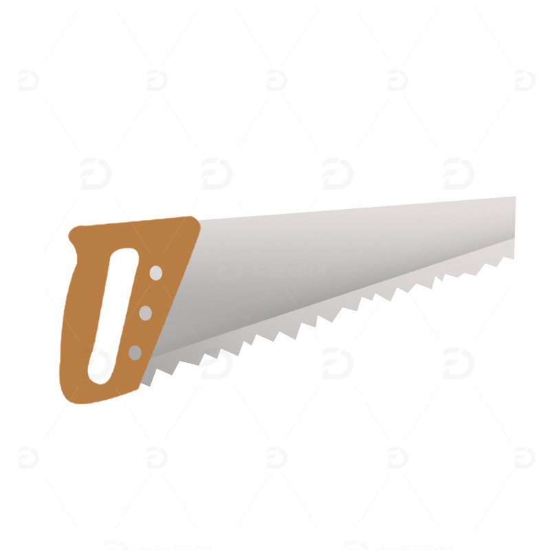 家庭装修产品切割锯子手锯卡通插画免抠元素