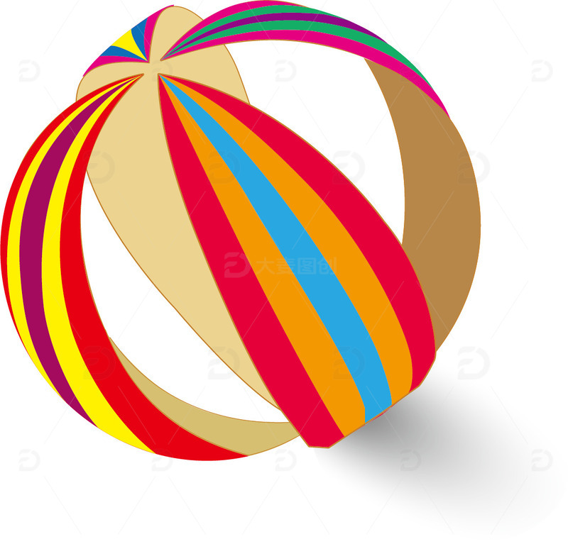 源文件下载【趣麦麦图】彩虹立体镂空手绘绣球