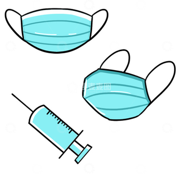 源文件下载【趣麦麦图】卡通口罩针手绘图