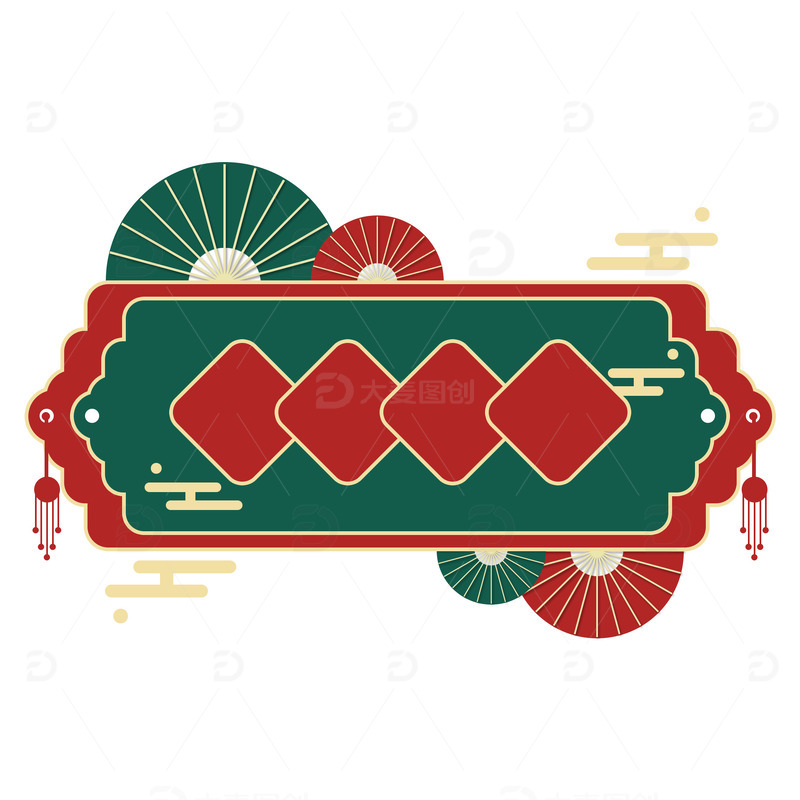 源文件下载【趣麦麦图】彩色国潮风中秋边框元素