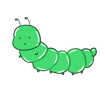 卡通绿色毛毛虫菜青虫手绘图