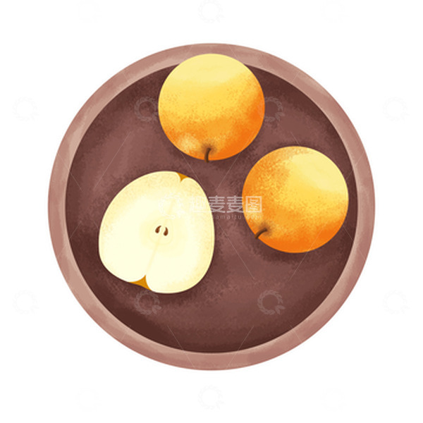 源文件下载【趣麦麦图】-黄色南果梨水果香梨手绘