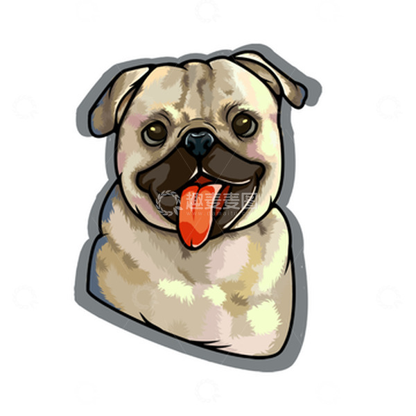 源文件下载【趣麦麦图】小狗动物手绘插画贴纸