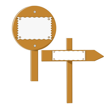 黄色木头指示牌边框