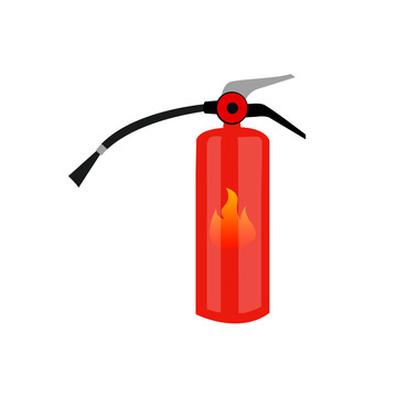 火灾救援家用商场灭火器免抠卡通插画元素