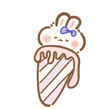 可爱软萌冰淇凌兔兔甜筒手绘夏天元素