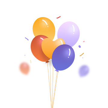 多彩卡通气球PSD