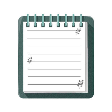 白色简约卡通记事本