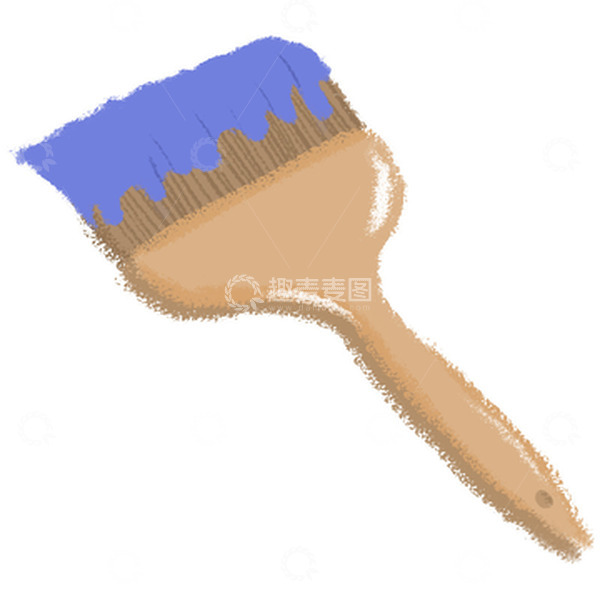源文件下载【趣麦麦图】手绘蓝色颜料刷子