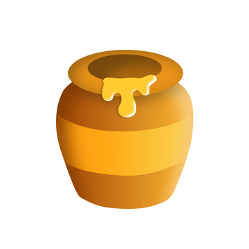 一罐蜂蜜免抠卡通插画免抠元素