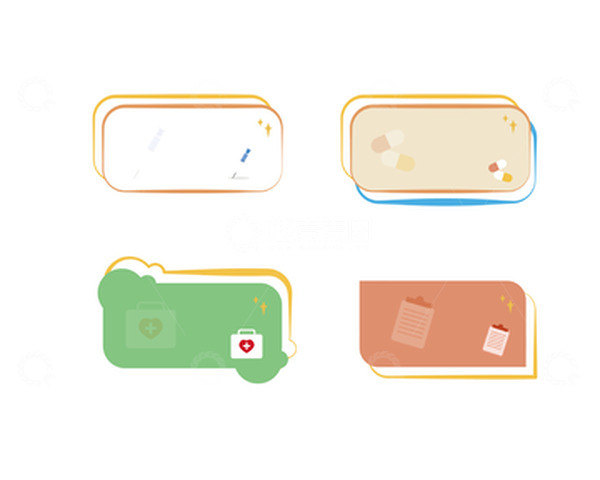 源文件下载【趣麦麦图】彩色不规则线条疫情边框矢量元素