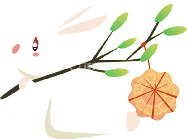 源文件下载【趣麦麦图】手绘 中秋 玉兔 月饼