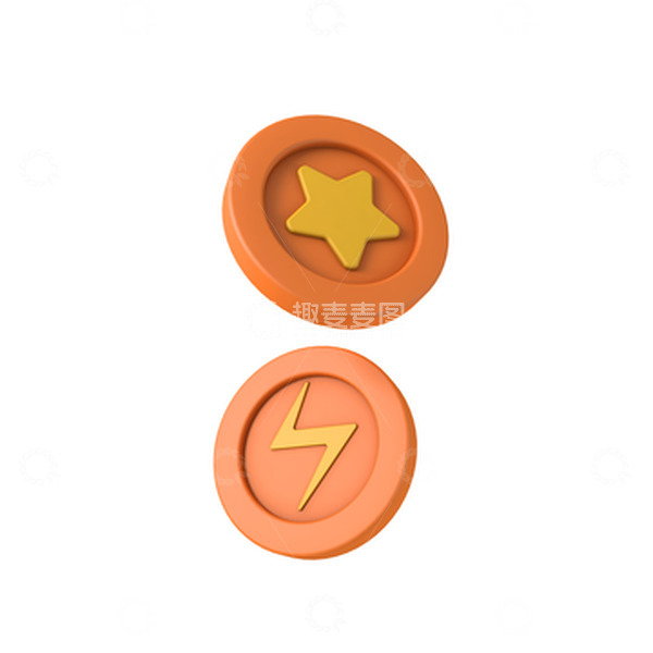 源文件下载【趣麦麦图】3D金币透明底元素