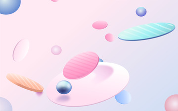 立体马卡龙色悬浮背景