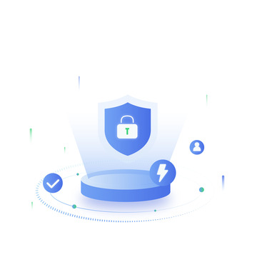 蓝色科技盾牌保护互联网安全