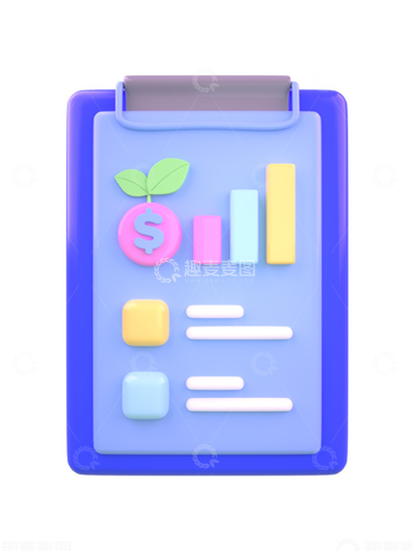 源文件下载【趣麦麦图】3D立体元素文件夹图标模型