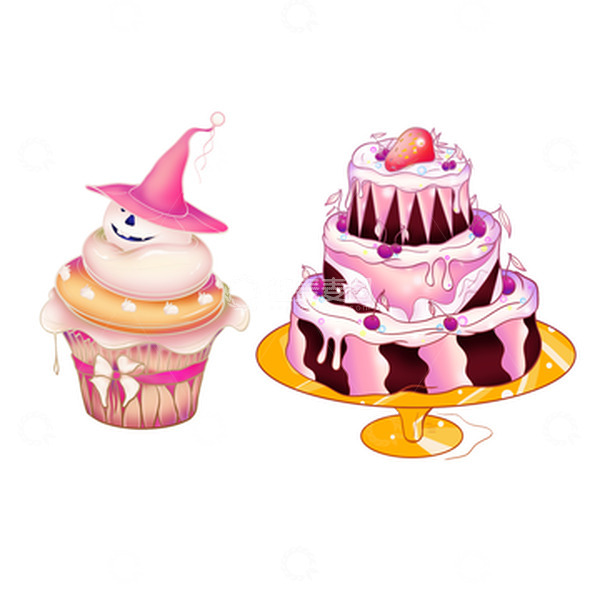 源文件下载【趣麦麦图】粉色精致夏天冰激凌精致蛋糕元素