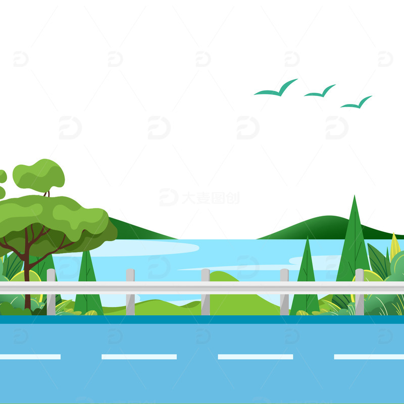 源文件下载【趣麦麦图】蓝色国庆旅行出游季