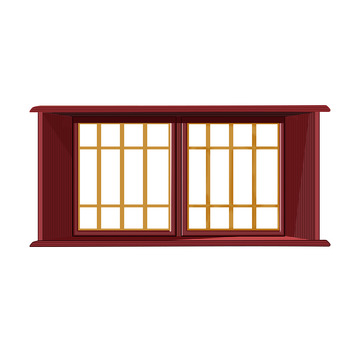 红色建筑窗户