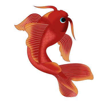 红色卡通鲤鱼