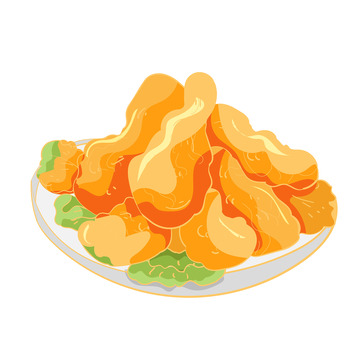 矢量手绘炸鸡腿装饰元素