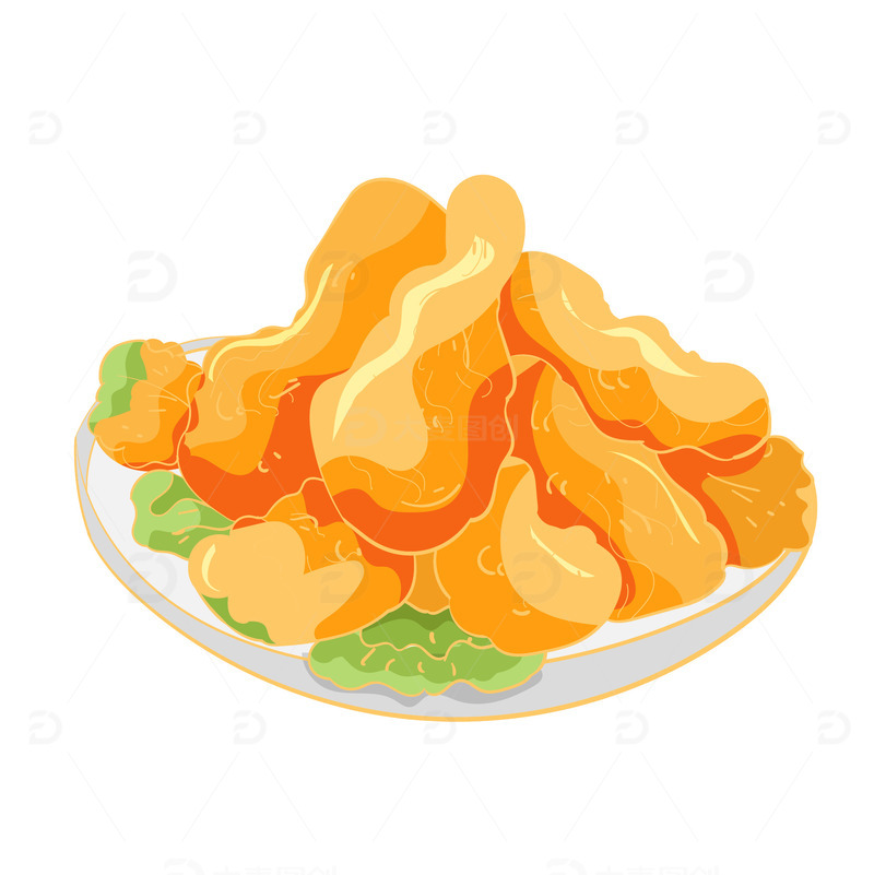 源文件下载【趣麦麦图】矢量手绘炸鸡腿装饰元素