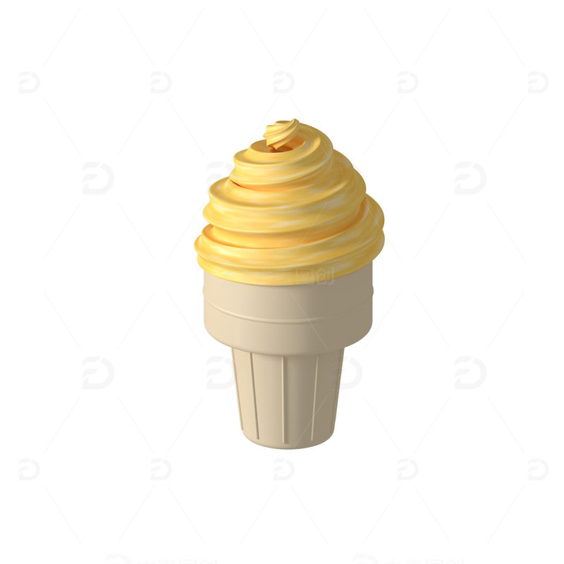 3d立体可爱芒果味甜筒雪糕