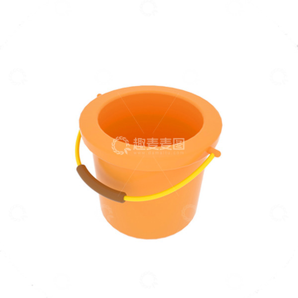 源文件下载【趣麦麦图】3D卡通水桶立体模型元素