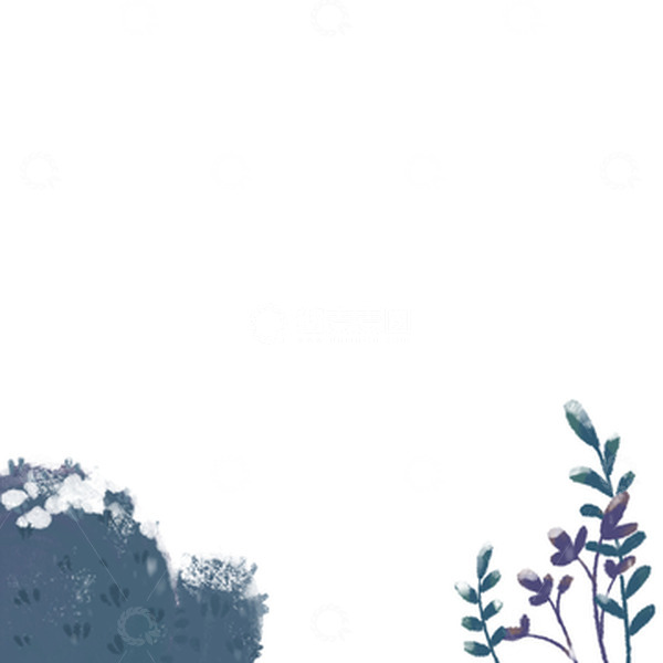 源文件下载【趣麦麦图】冬季下雪小树积雪元素手绘图