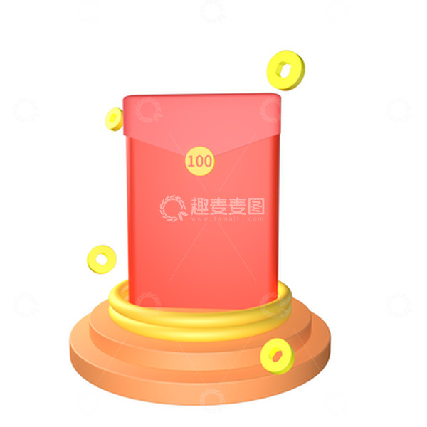 源文件下载【趣麦麦图】-红色喜庆3d红包金币促销宣传立体元素