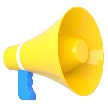 黄色卡通立体喇叭