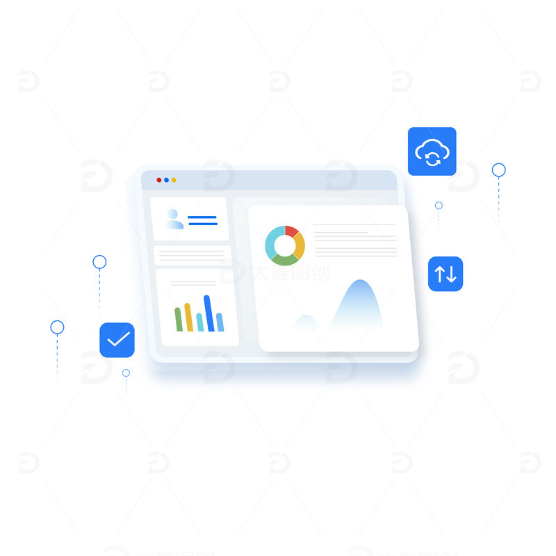 源文件下载【趣麦麦图】蓝色科技互联网电脑统计数据备份办公