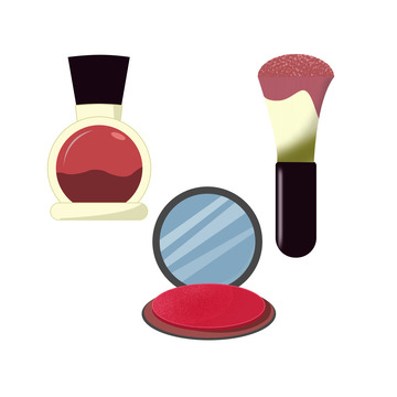 红色卡通彩妆化妆品口红香水