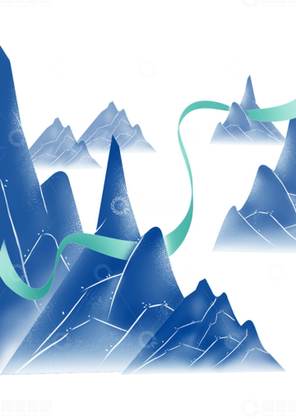 源文件下载【趣麦麦图】-敦煌国潮风手绘山元素