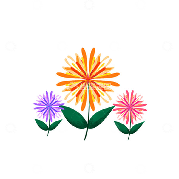 源文件下载【趣麦麦图】黄色手绘国庆节手绘花朵元素