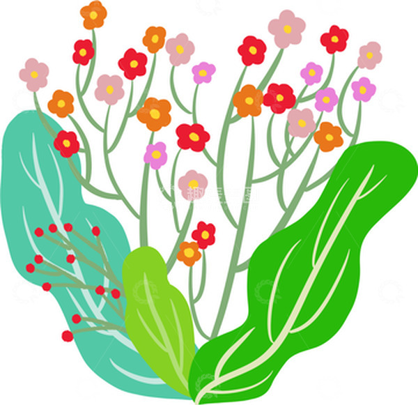 源文件下载【趣麦麦图】绿色花草植物鲜花手绘