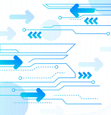 渐变科技箭头线条电路板芯片功能科技风元素