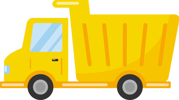 卡通黄色大货车儿童玩具矢量元素