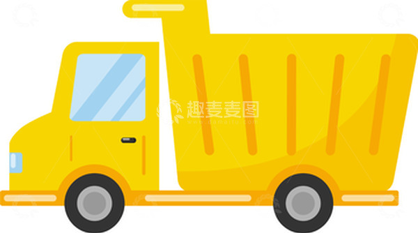 卡通黄色大货车儿童玩具矢量元素