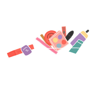 小清新化妆品手绘插画