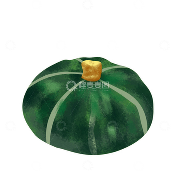 源文件下载【趣麦麦图】绿色南瓜蔬菜倭瓜手绘