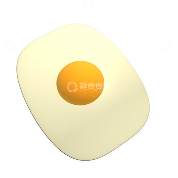 源文件下载【趣麦麦图】早餐3D立体荷包蛋食物