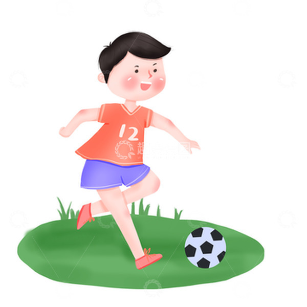 源文件下载【趣麦麦图】手绘卡通踢足球