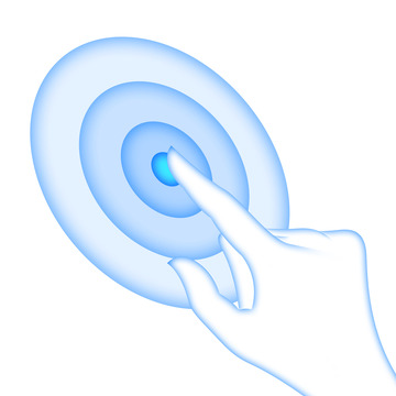 蓝色科技光圈手指波纹