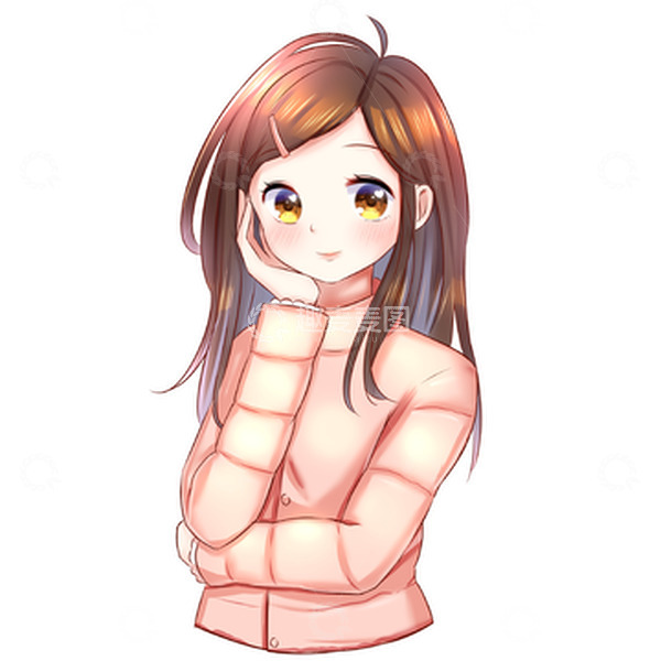 源文件下载【趣麦麦图】手绘卡通女孩