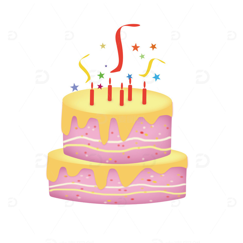 源文件下载【趣麦麦图】手绘生日蛋糕