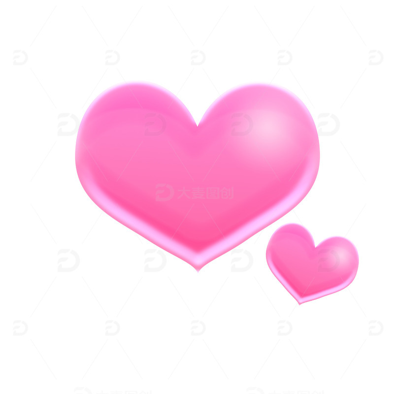 源文件下载【趣麦麦图】立体粉色爱心
