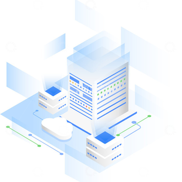 源文件下载【趣麦麦图】立体渐变科技服务器云端网络信息插画